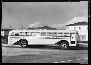 Alhambra High School bus, Southern California, 1940