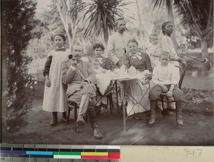 The Jensenius family together with other missionaries, Fianarantsoa, Madagascar, 1908-1909