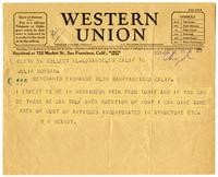 Telegram from William Randolph Hearst to Julia Morgan, June 11, 1928