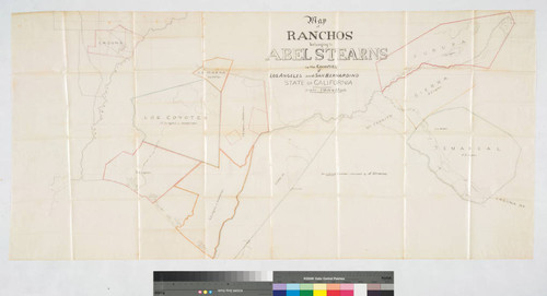 Map of the Ranchos Belonging to Abel Stearns in the Counties of Los Angeles, San Bernardino