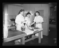 Nurses prepping medical instruments at Birmingham Hospital, Van Nuys, 1944