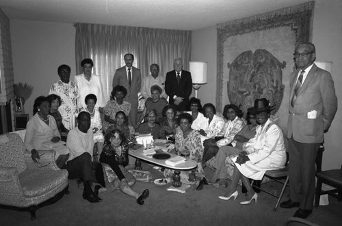 Dr. Clifton H. Johnson posing with Friends of the Amistad Research Center, Los Angeles, 1989