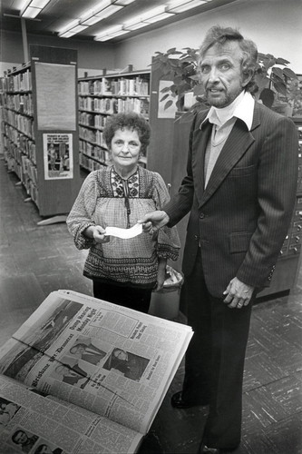 Dorothy Radoff and Eero Makela in the Library