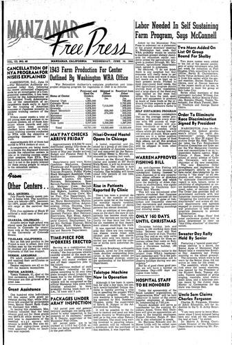 Manzanar free press, June 16, 1943