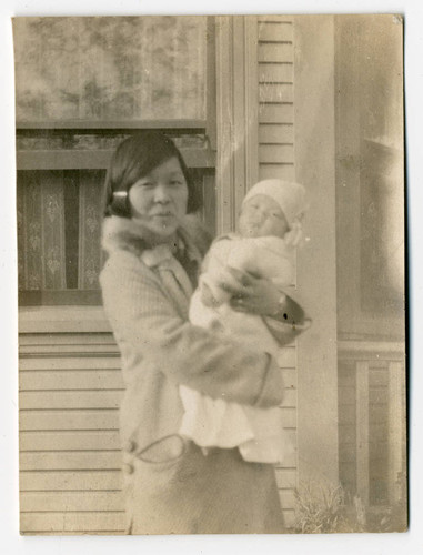 Aya Narita holding baby