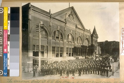 The second Calif. St. R.R. Car Barn in 1895. West side of Hyde St. bet. Pine & Calif. St. Destroyed by the fire of April 18/06