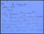 Lady Margaret Sackville letter to Dallas Kenmare, 1949 January 30