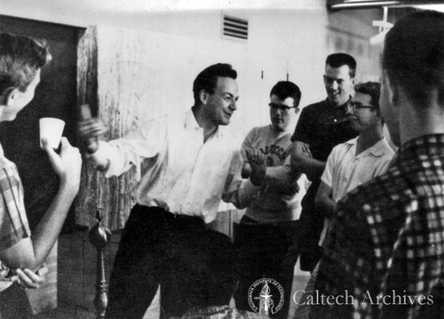 Richard Feynman with Caltech students