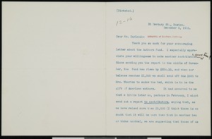 Margaret Wade Campbell Deland, letter, 1916-12-06, to Hamlin Garland