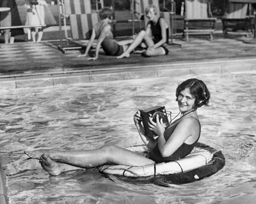 Portable radio in the pool