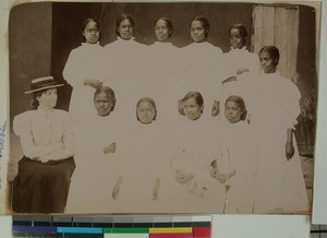 Confirmants from Antsahamanitra Girls' School, Antananarivo, Madagascar, 1898