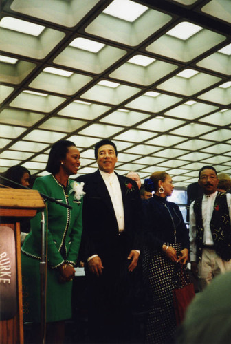 Yvonne Brathwaite Burke and Honoree Smokey Robinson during African American Living Legends Program