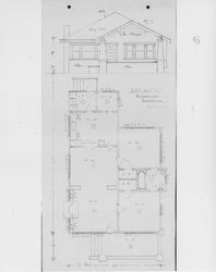 Architectural drawings of an unidentified Santa Rosa bungalow - either prepared for or by A. H. Lindsay, son of John C. Lindsay, about 1920