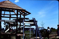 Construction of the gazebo at Brookhaven Park in Sebastopol, summer 1976