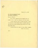 Letter from Julia Morgan to William Randolph Hearst, February 26, 1930
