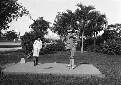 Bernard Nedell playing golf