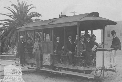 Pacific Electric Streetcar, Orange, California, ca. 1905