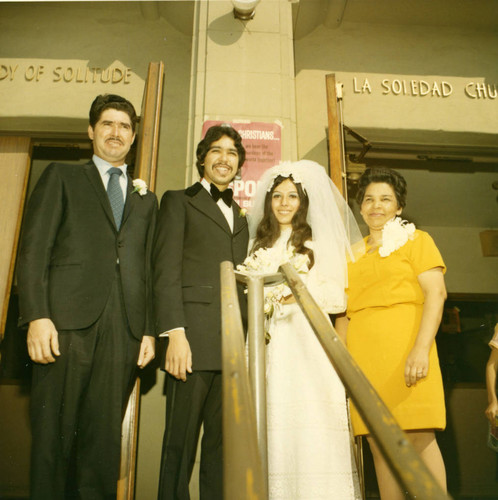 Raul Felix and Diana Guerrero on their wedding day, East Los Angeles, California
