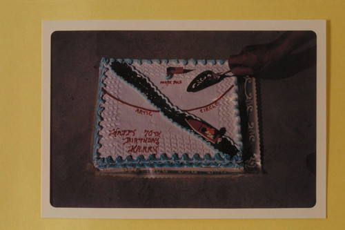 Harry Aleson;s birthday cake designed by Dottie Aleson. Celebrated at Carlsbad