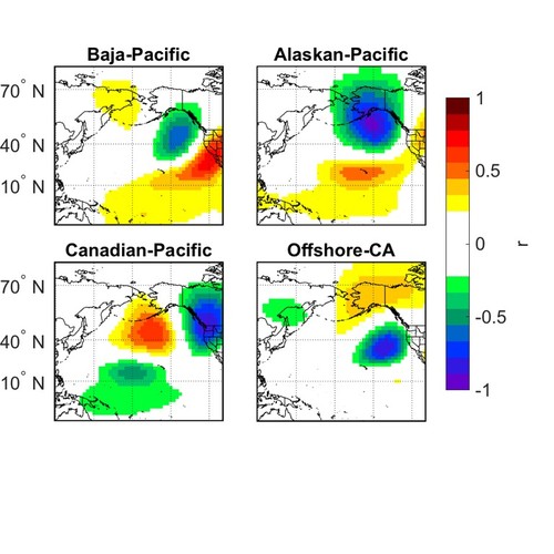 Data from: Four Atmospheric Circulation Regimes Over the North Pacific and Their Relationship to California Precipitation on Daily to Seasonal Timescales