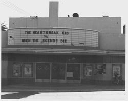 Marquee of the Analy Theatre in Sebastopol just before the theater was torn down to make room for the new Safeway store, 1972