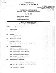 Agenda and meeting notice--Sonoma County Commission on AIDS, May 10, 1995