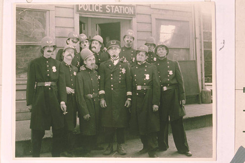 Motion picture still from Will Rogers film, "Keystone Cops."