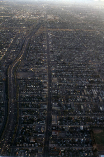 Approaching Los Angeles International Airport from the air