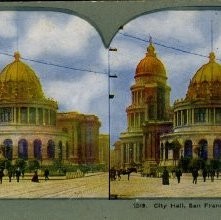 Stereograph of 1872 San Francisco City Hall circa 1899-1900