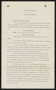 Articles of Incorporation, Mission Play Foundation, 1927