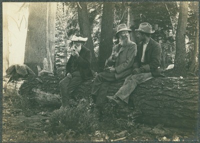 John Muir (middle) and unidentified men