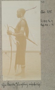 A Kamba lad ready to leave, Kenya, ca.1900-1909