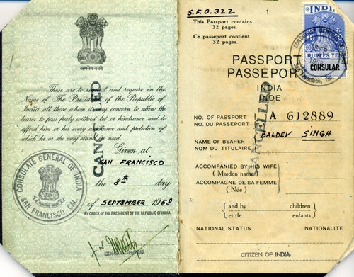 Baldev Singh's Passport