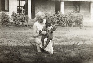 Emily Godfrey and young child, Nigeria, ca. 1930