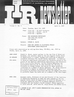IIR Newsletter, Industrial Relations Alumni Association, University of California, Los Angeles. Vol.9, No.4, April 3, 1968