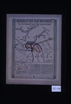 Die Schlacht von Hermannstadt, 26.-29. September 1916