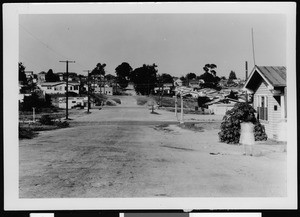 Gaffey Street looking north from Seventh Street before improvement, San Pedro, July 18, 1934