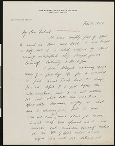 Fred Lewis Pattee, letter, 1922-02-10, to Hamlin Garland