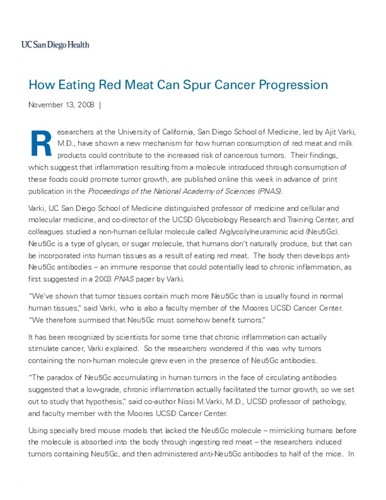 How Eating Red Meat Can Spur Cancer Progression
