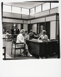 Setting up new accounts at Summit Savings, Santa Rosa, California, 1970