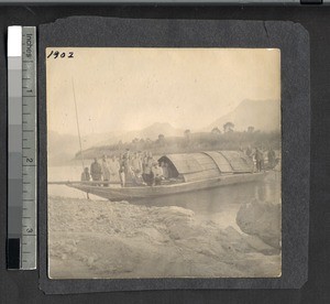 Boat near the banks of the Ing Tai river, Fujian, China, ca. 1902