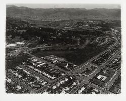 Aerial view of Montgomery Drive and Farmers Lane area, Santa Rosa, California, 1961