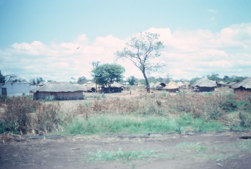 Houses at Kasongole fishing camp on Lake Mweru Wantipa