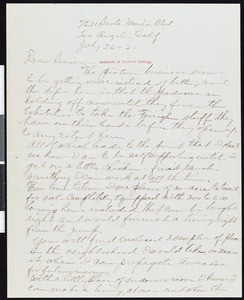Franklin M. Garland, letter, 1921-07-26, to Hamlin Garland