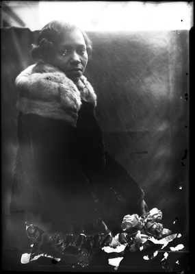 Portrait of woman in fur coat
