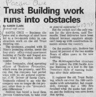 Trust Building work runs into obstacles