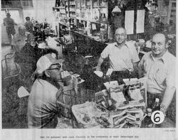 1979 newspaper article and photo of interior of Jack's Central Cigar Store at 153 North Main Street in Sebastopol