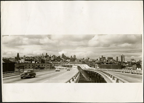 [View of Bayshore Freeway looking downtown]