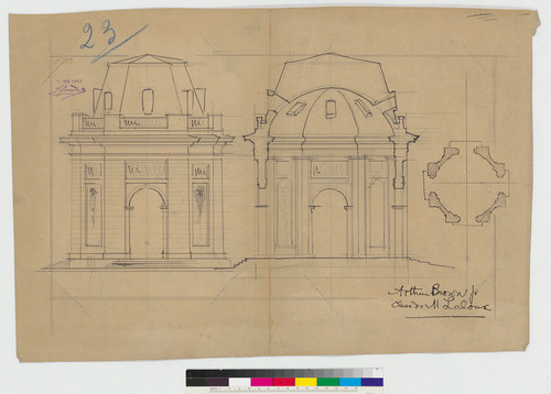 Architectural drawings, signed by Arthur Brown, Jr