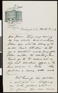 Hamlin Garland, letter, 1897-03-17, to Franklin M. Garland